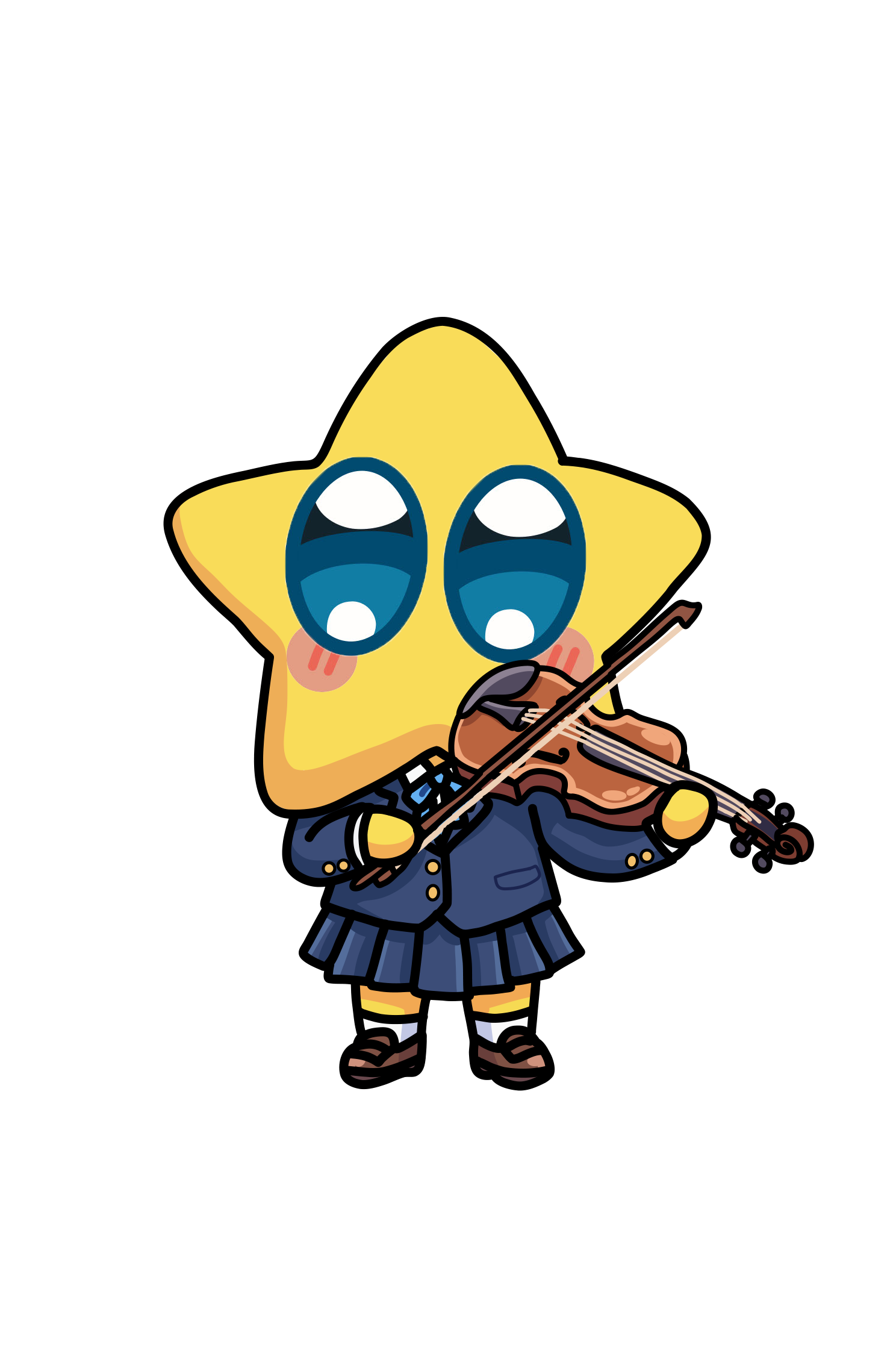 Pokishi-Stern spielt Geige